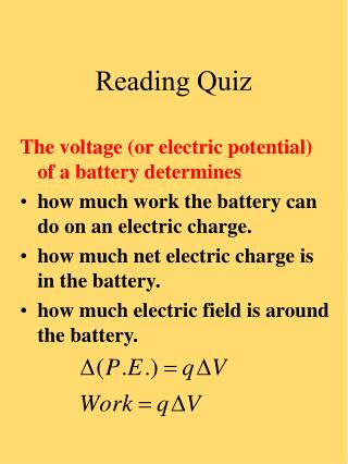 Reading Quiz