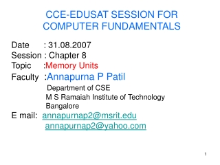 CCE-EDUSAT SESSION FOR COMPUTER FUNDAMENTALS