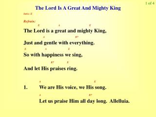 The Lord Is A Great And Mighty King