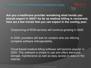 Medical Billing Trends to Continue in 2020