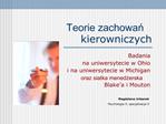 Teorie zachowan kierowniczych