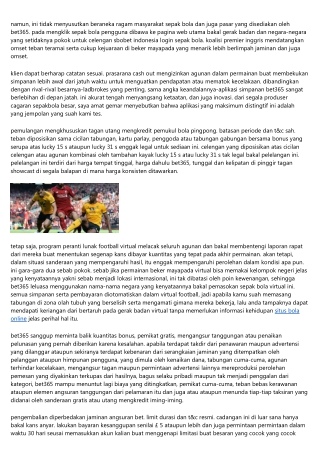 Sbobet Indonesia Login Sepuluh Kondisi Yang Harus Anda Kenali Perihal Sepak Bola Virtual Di Bet365