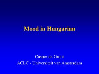 Mood in Hungarian