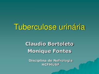 Tuberculose urinária