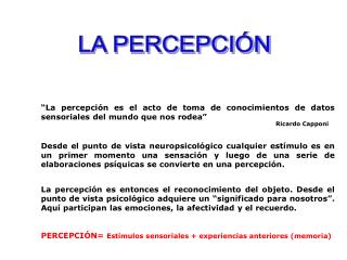 LA PERCEPCIÓN