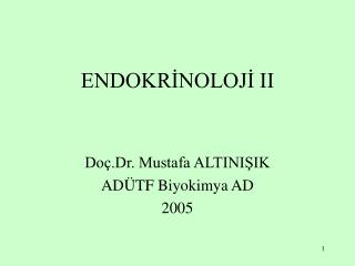 ENDOKRİNOLOJİ II