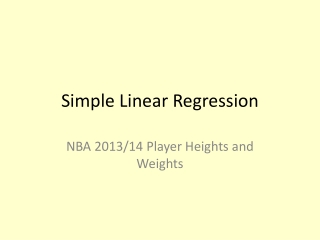 Simple Linear Regression