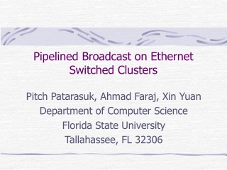 Pipelined Broadcast on Ethernet Switched Clusters