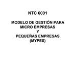 NTC 6001 MODELO DE GESTI N PARA MICRO EMPRESAS Y PEQUE AS EMPRESAS MYPES