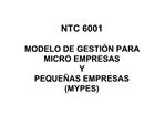 NTC 6001 MODELO DE GESTI N PARA MICRO EMPRESAS Y PEQUE AS EMPRESAS MYPES