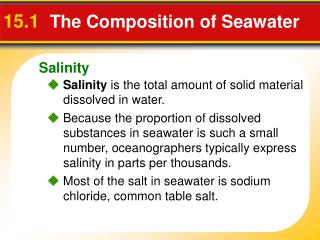15.1 The Composition of Seawater