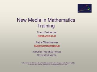 New Media in Mathematics Training