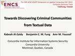 Towards Discovering Criminal Communities from Textual Data