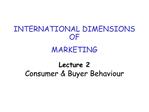 Lecture 2 Consumer Buyer Behaviour