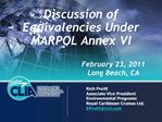 Discussion of Equivalencies Under MARPOL Annex VI