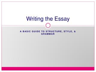 Writing the Essay