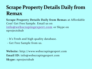 Scrape Property Details Daily from Remax