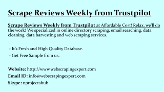 Scrape Reviews Weekly from Trustpilot