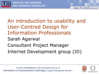 An introduction to usability and User-Centred Design for Information Professionals