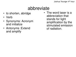 abbreviate