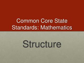 Common Core State Standards: Mathematics