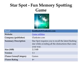 Star Spot - Fun Memory Spotting Game