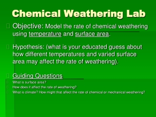 Chemical Weathering Lab