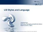 LSI Styles and Language