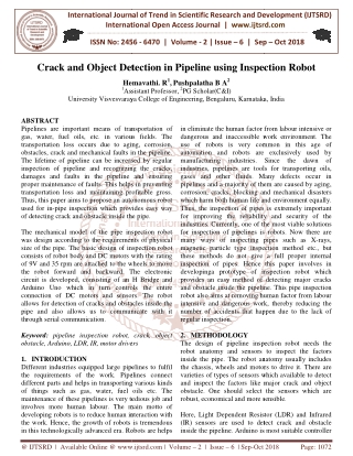 Crack and Object Detection in Pipeline using Inspection Robot