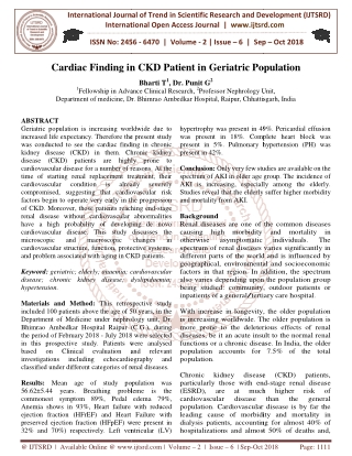 Cardiac Finding in CKD Patient in Geriatric Population