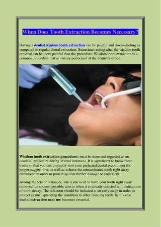 When Does Tooth Extraction Becomes Necessary