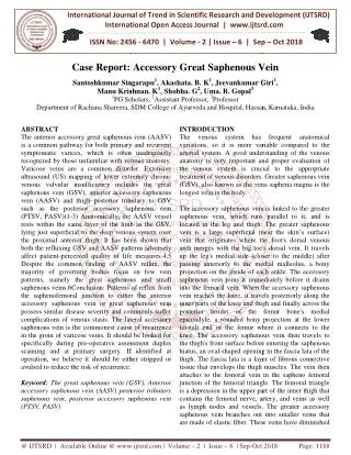 Case Report Accessory Great Saphenous Vein