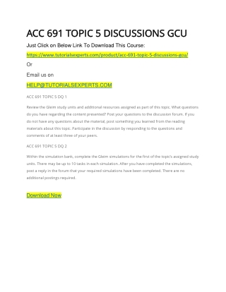 ACC 691 TOPIC 5 DISCUSSIONS GCU