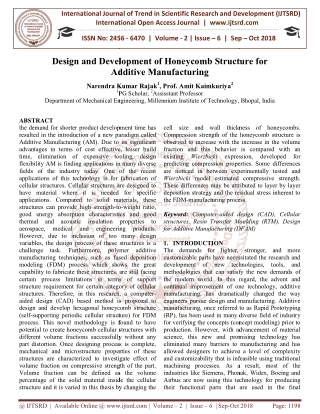 Design and Development of Honeycomb Structure for Additive Manufacturing