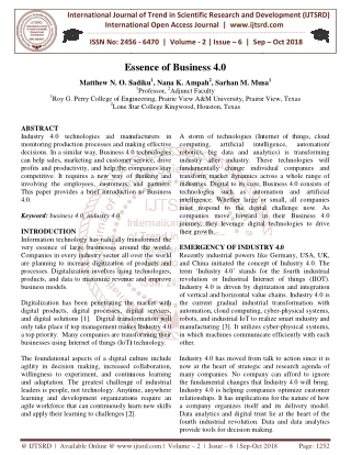 Essence of Business 4.0