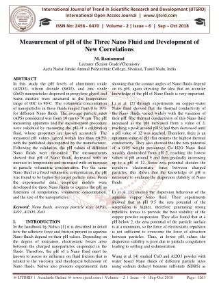 Measurement of pH of the Three Nano Fluid and Development of New Correlations
