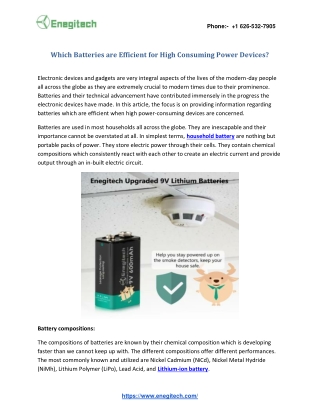 Which Batteries are Efficient for High Consuming Power Devices?