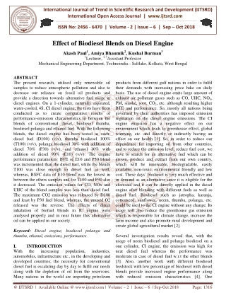 Effect of Biodiesel Blends on Diesel Engine