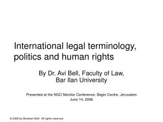 International legal terminology, politics and human rights