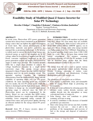 Feasibility Study of Modified Quasi Z Source Inverter for Solar PV Technology