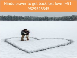 Hindu prayer to get back lost love | 91-9829525345