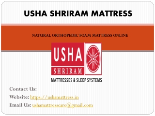 Natural Orthopeadic Mattress Online – Usha Mattress