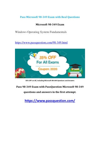 Download Free Microsoft 98-349 Demo Questions V10.02 | 2020 PassQuestion