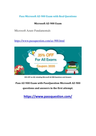 Download Free Microsoft AZ-900 Demo Questions V11.02 | 2020 PassQuestion