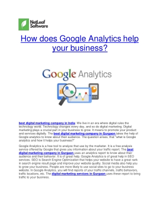 How does Google Analytics help your business?
