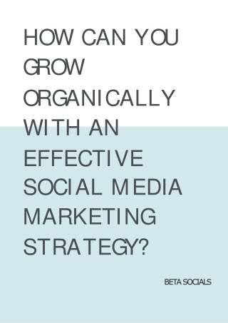 How you Grow Organically With Social media Marketing Strategy