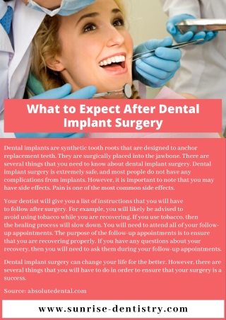 What to Expect After Dental Implant Surgery