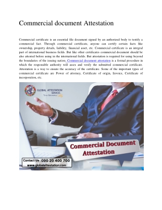 Best Commercial document attestation