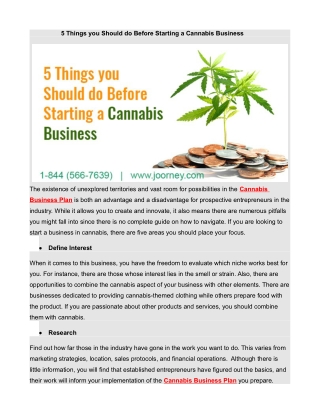 5 Things you Should do Before Starting a Cannabis Business