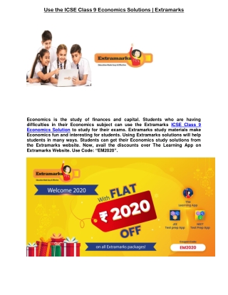 Use the ICSE Class 9 Economics Solutions Made by Extramarks to study